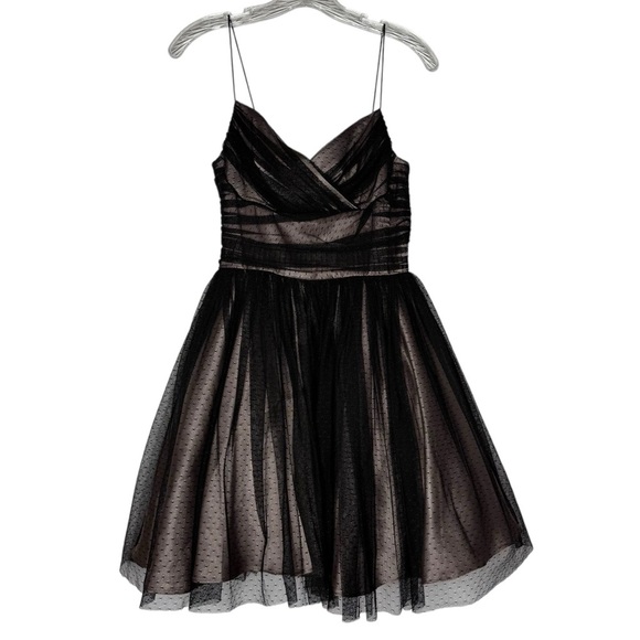 Jill Stuart Black and Purple Tulle Fit and Flare Cocktail Mini Dress size 4 - Picture 2 of 8